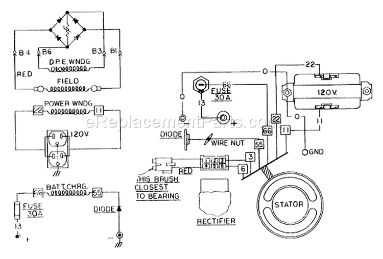 Page E Diagram and Parts List for 8748-0  Briggs and Stratton Generator